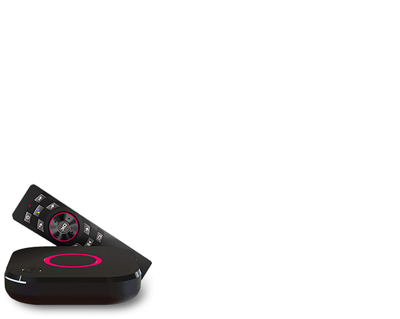 Set-top streaming box and remote control used to run the DovoTV IPTV service